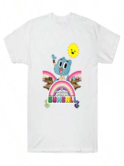 De Wonderlijke Wereld Van Gumball T-shirt The Amazing World of Gumball Cartoon Print Clothes Soft Cotton Creative Unisex T Shirt