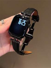 Premium Minimalist Faux Leather Watch Band, Compatible With 38/40/41/42/44/45/46/49mm Dial, Also Compatible With Apple Watch Ultra/Se11/10/9/8/7/6/5/4/3/2/1 Series - 42/44/45/49mm (s10) 46mm - View 10
