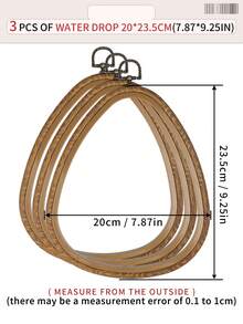Multiple Pieces Vintage Palace Style Faux Wood Grain DIY Embroidery Hoops, Embroidery Frames, Embroidery Stretcher Bars, Dreamcatcher Wind Chime Hanging Rings, Made Of Durable ABS And PVC, With Bronze Metal Hooks For Hanging, Can Be Used As Bag, Clothing, Phone, Key Chain Decorations, Halloween, Christmas Decor, Desk, Bedside Ornaments, Car Hanging Accessories - Brown - View 24
