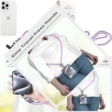 Tangle-Free Smart Lanyard 2-In-1 Pack Mobile Phone Lanyard Anti Theft Phone Wrist Strap Cross Body Strap Type-C Built-In Charging Cable Straps Compatible With Iphone Android Phones Spring Easter Gift - As Pic - View 1