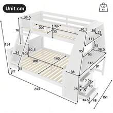 Kids Bed Frames, Headboards & Footboards - White + Pine + 140cm*200cm-1 - View 9
