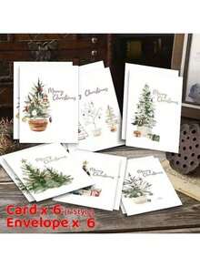 1 Set de 12 Felicitări de Crăciun cu Plicuri - Perfecte pentru Petreceri de Crăciun și Urări de Sezon, Modele de Sărbători și Anul Nou - Felicitare de Crăciun - Vizualizare 6