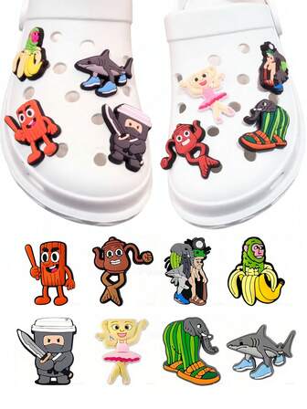 Encantos de zapatos de Shan Hai Jing generados por IA para personajes de dibujos animados de PVC Clásicos de las montañas y los mares TungTungTungSahur Decoraciones DIY al por mayor
