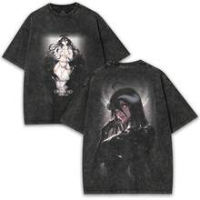 Overlord Albedo Wings Washed Tee: Premium 2-Sided Print, Heavyweight 260GSM Oversized Anime Streetwear Essential For Fans. - màu đen - Xem 2