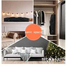 1个节日礼品包装收纳袋,采用耐用防水牛津布制成,可折叠重复使用,大容量节日装饰品收纳袋,圣诞包装纸收纳袋,底部可存放节日装饰品,户外露营旅行手机收纳袋,时尚优雅黑色手提包 - 黑色 - 查看 4