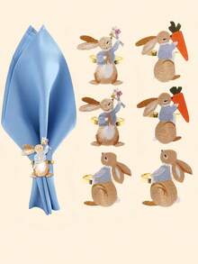 Bộ 18/12/6/3/1 chiếc vòng giữ khăn ăn hình thỏ Phục Sinh, giá đỡ khăn ăn ngày lễ, gang màu trơn, hoàn hảo cho các bữa tiệc Phục Sinh, sinh nhật, nhà nông thôn, đám cưới, nhà hàng, khách sạn, Ngày lễ tình nhân, tiệc chiêu đãi, trang trí bàn tiệc buffet, đồ dùng cho bữa tiệc Phục Sinh. - Nhiều màu - Xem 13