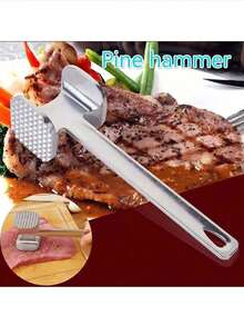 1/2pcs New Household Double-Sided Meat Hammer Aluminum Alloy Steak Hammer Meat Cutting Hammer Steak Hammer Chopping Hammer Household Household Meat Floss Hammer Suitable For Various Meats - Multicolor - View 4