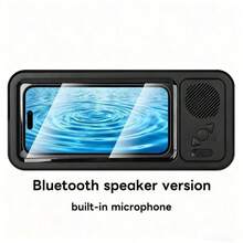 Bathroom Shower Waterproof Phone Holder Bluetooth Speaker 360°Rotation Touch Screen Mobile Phone Box Watch Movie Listening Music - 黑色 - 查看 10