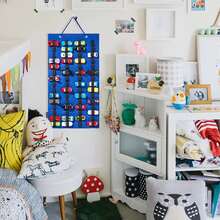 Wall-Mounted Storage Rack, Kids Toy Car Display Board, Storage Bag, Baby Toy Organizer - Multicolor - View 4