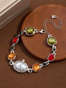 Retro Luxury Faux Pearl Dial Bracelet Watch, Suitable For Daily Wear - Multicolor - View 2