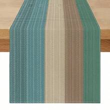 1pc Linen-Like Table Runner, Modern Dining Room Place Mat, Washable, Suitable For Kitchen, Dining Table, Party, Wedding Decor, Foyer, Home Gathering, Coffee Table, Living Room - Blue - View 11