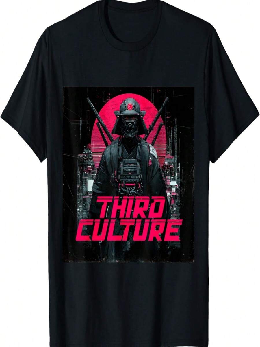 Cyberpunk Space Samurai T-Shirt - 黑色 - 查看 1