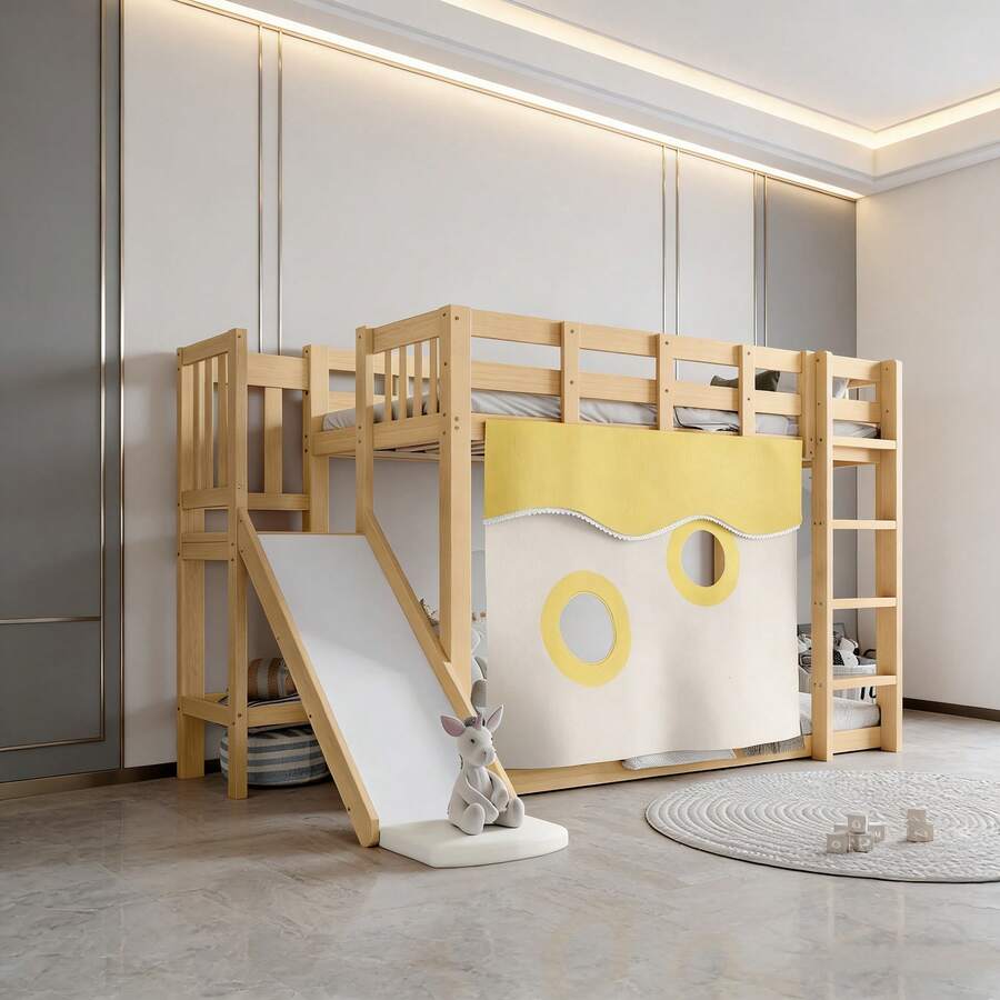 Kids Bed Frames, Headboards & Footboards - Natural + Wood + 90cm*200cm - View 1