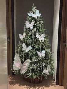 1/3/5pcs Simulation 3D Butterfly Decoration, Silk Butterfly Decoration For Weddings And Outdoor Activities - Perfect For Photography Backgrounds And Seasonal Celebrations, Butterfly Party Decoration, Garden Embellishment, Exquisite Design, Delicate Craftsmanship, Essential For Flower Enthusiasts - Multicolor - View 12