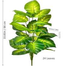 60-86-130厘米/51.18英寸人造藤条棕榈叶植物,仿真竹叶绿色高大植物,适用于家居花园、房间和商业装饰 - 青碧色 - 查看 17