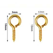 100pcs Screw Eye Pins, Mini Metal Ring Hooks For Jewelry Making, DIY Crafts, Resin Crafts, Bottle Stoppers - Gold - View 6