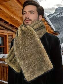 1pc Extra Thick Faux Leopard Print Scarf, Suitable For Fur Coats/Jackets, Warm European Fashion Show Style For Autumn/Winter - A - View 14