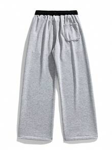 LEGEN DEER Men's Casual Straight Leg Pants, Fashionable Sportswear Trousers For Spring And All Seasons - Light Grey - View 2