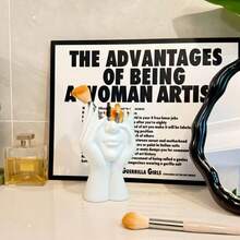 1pc Creative Human Body Art Shaped Multifunctional Desk Organizer Pen Holder Makeup Brush Holder Decorative Piece - Multicolor - View 8