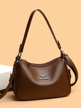 High End, Large Capacity Soft Leather Bag, Women's Dumpling Bag, New Fashionable And Versatile Single Shoulder Crossbody Bag, Middle-Aged Mother Bag, Handbag