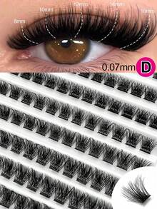 120pcs Individual False Eyelashes, DIY Eyelash Extension, Lightweight Criss-Cross Soft Daily Cluster Lashes, Thin Band Natural Look Fake Eyelashes - C - View 1