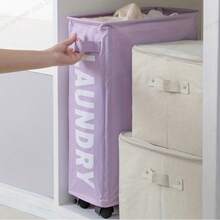 LDQ Multi-Functional Foldable Wheeled Storage Box - Oxford Cloth Laundry Basket, Easy-Moving Dirty Clothes Hamper, Suitable For Modern Home, Laundry Basket