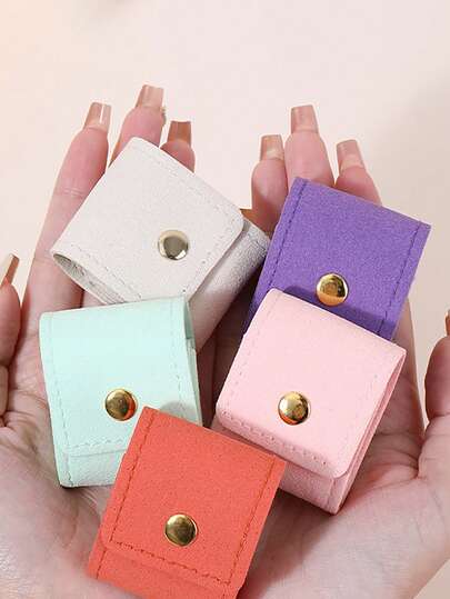 1PC Mini Compartment Jewelry Bag, Simple Portable Ring Storage Bag, Travel Earring Jewelry Storage Bag