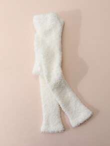 1pc Baby Thick Thermal Lined Solid Color Tights, Suitable For Winter, Warm And Comfortable - White - View 6