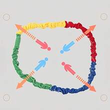 A Colorful Latex Combat Rope, A Dual-Core Adjustable Multi-Directional Resistance Rope, With Two Built-In Belts, Providing Greater Elasticity And Being Less Prone To Breakage. Different Sizes Are Suitable For Different Numbers Of Users. - 303cm/119.29in - View 1