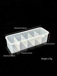 Nail Art Organizer Box, Multi-Compartment Storage Container, Dust-Proof Makeup & Beauty Tool Organizer - Clear - View 5