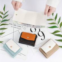 ミニ財布 RFID 三つ折り財布 レディース 本革 おしゃれ 小さい財布 スキミング防止 小銭入れ付き みつおり 牛革 軽量 コンパクト - ブラックオレンジ - チェックする 9