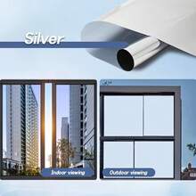 1 Roll Privacy & Solar Control Window Film With One-Way Visibility, Anti-Glare & Heat Insulation. Features Static Cling For Easy Installation, Durable PVC Material, Suitable For Office, Home, Car, And Bathroom Windows. - Multicolor - View 31