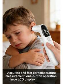 Non-Contact Handheld Mini Digital Thermometer, Quickly Measures Forehead And Ear Temperature - Multicolor - View 3