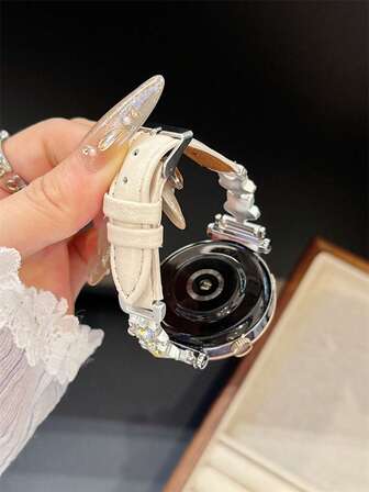 Nytt Manster läderarmband med dubbel ögla, lämpligt för Galaxy Watch 7/6/5/4, 40 mm, 44 mm, 47 mm, 46 mm, 41 mm, Galaxy Watch 5 Pro 45 mm, Galaxy Active 2, Galaxy The Watch 3, 18/20/22 mm, kompatibelt med HW Watch 5/4/3/2/1 och GT5/4/3/2, samt HW Watch Fit3/Fit4 och HW Band 8/9/10, NFC