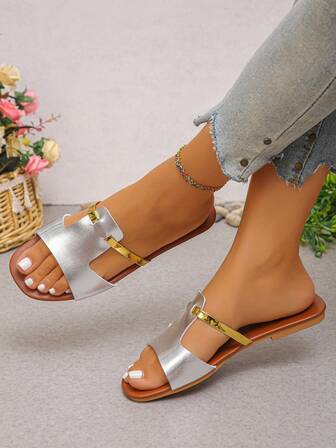 Sandalias planas para mujer, chanclas minimalistas para exteriores y playa con suela delgada