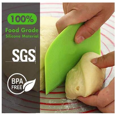 5件套柔性塑料面团刮刀套装，适用于烘焙面包、蛋糕面团、翻糖、糖霜（白色、绿色、橙色、蓝色、粉色）