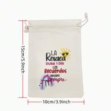 10pcs Spanish Wedding Party Hangover Survival Kit Drawstring Bags - Beige - View 7