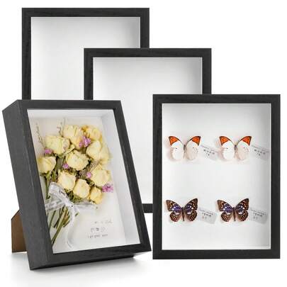 1pc 3D Hollow Frame Display Box. Suitable For Displaying Memorabilia, Baby Items, Wedding Memories, Crafts, Tickets And Photos. Leaves, Dried Flowers, Insect Specimens, Watercolor Paintings, Sketches, Simple Drawings, Paper-Cut, Shells, DIY Figurines, 3D Toys And Soft Pottery Can All Be Placed Inside.