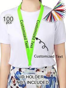 Customizable Lanyard With Badge 100pcs 50pcs 10pcs 1pc Available In Multiple Colors ID Badge Lanyard Neck Strap Keychain With Detachable Clasp Multi-Functional Adjustable Reflective Personalized Gift For Office Travel - Multicolor - View 3