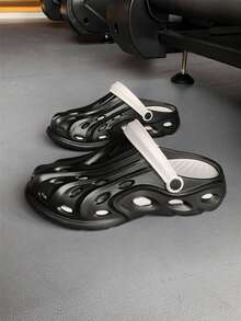 XIXITIAO 1双镂空休闲多功能透气凉鞋，时尚户外软底防滑沙滩徒步鞋 - 黑與白 - 查看 12