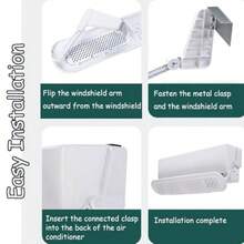 AC Air Deflector Air Conditioning Wind Deflector With Adjustable Telescopic Rod Drip-Proof Mesh And Filter Pad Anti-Direct Blowing Baffle For Home/Office AC Vents 76cm-106cm - As Pic - View 3