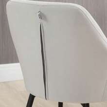 HOMCOM Dining Chairs, Set Of 2, Kitchen Chairs With Backrest, Velvet-Look Upholstered Chairs, Steel Legs, Light Grey, 54 X 57 X 80 Cm For Living Room - Light Grey - View 7