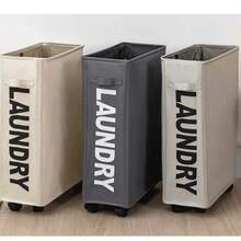 LDQ Multi-Functional Foldable Wheeled Storage Box - Oxford Cloth Laundry Basket, Easy-Moving Dirty Clothes Hamper, Suitable For Modern Home, Laundry Basket