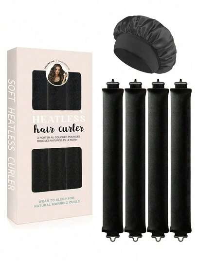 5 st/4 st/3 st hårstylingset + sovmössa, värmefri locktång, praktisk, locktång, scrunchie-locktång, sömnhårstylingsverktyg, skumhårlocktång för kvinnor, lockigt hår, hårrullar, hårlocktång, värmefri lockning, värmefria lockar, hårlocktång, rullar, hårlock, hårrullar, verktyg för lockigt hår, hårrullar, hårrulle, lockdiffusor, hår, resor, hårprodukter, hårverktyg, hårsaker, barberare, barbertillbehör, barbersalong, frisörutrustning