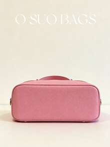 可爱粉色盒子包，带毛绒挂饰 - 千禧风格迷你手提包/斜挎包 - 粉色 - 查看 8