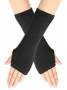 1 Pair Fingerless Gloves For Men & Women, Multi-Color, Suitable For Students Writing, Computer Office, Outdoor Cycling, Badminton, Tennis, All Seasons, Palm Protection - Multicolor - View 5