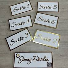 Customized 3D Acrylic Nameplate Or Wall Sign, Modern Salon Signage (With Stand), Commercial Signage, Commercial Nameplate, Spa, Clinic, Hotel Suite, Office Acrylic Nameplate, Room Number, Bathroom Sign, Custom Commercial Nameplate With Card Clip: Office, Clinic, Hotel Commercial Nameplate, Can Be Hung On The Door, Customized Office Nameplate: 3D Corporate Plaque, Beauty Salon Or Clinic Nameplate - Nhiều màu - Xem 12