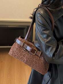 Túi đeo hông PU màu xanh mới mùa xuân, Túi đeo vai thời trang tối giản dành cho nữ khi đi làm hàng ngày, hẹn hò, mua sắm - Cà phê - Xem 6