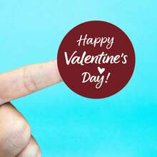 红色圆圈情人节贴纸纸质礼品包装标签情人节快乐用品 - 紅色 - 查看 1