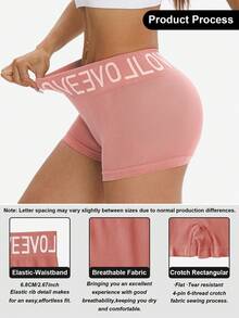 LianShengFa 4条字母腰带无缝中腰塑形内裤，高弹透气网眼面料女士内裤，舒适柔软贴身女士三角裤 - 彩色 - 查看 6